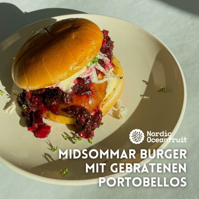 Midsommar Algenburger mit gebratenen Portobellos