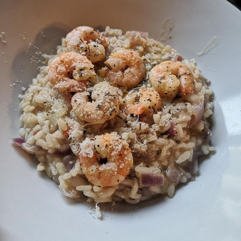 The simplest shrimp mushroom rissoto