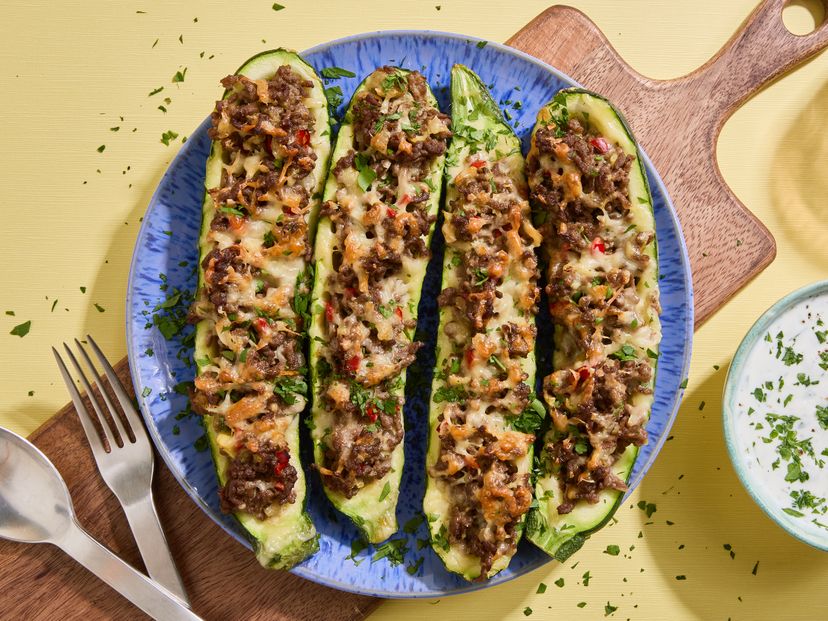 Zucchini-Hackfleisch-Schiffchen