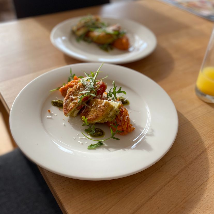 Grillkäse-Cordon mit Tomatenreis