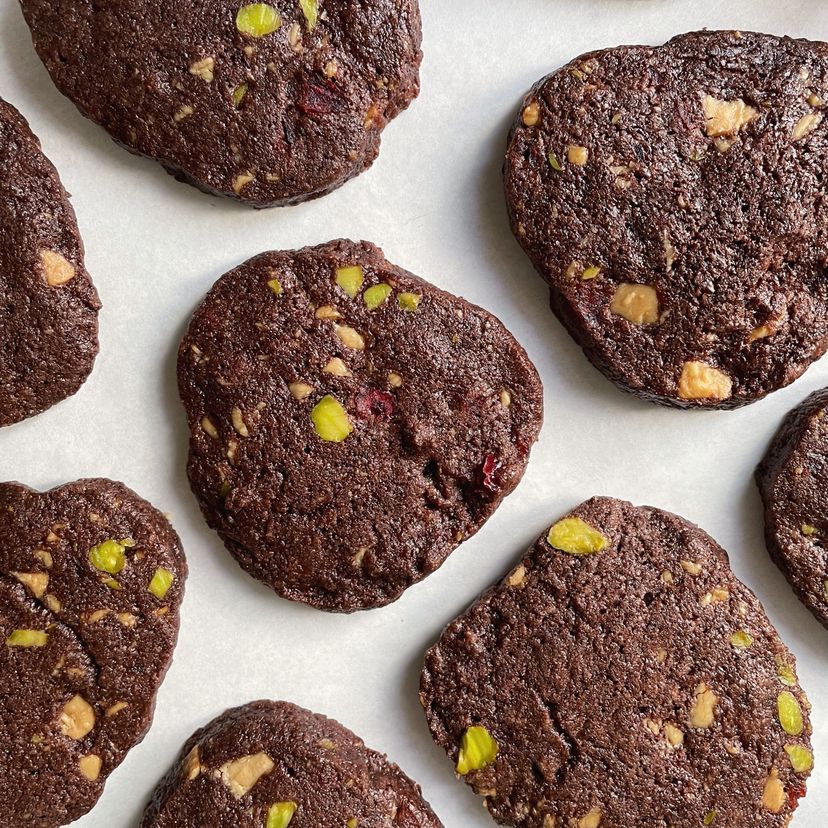 Festive chocolate slice and bake cookies