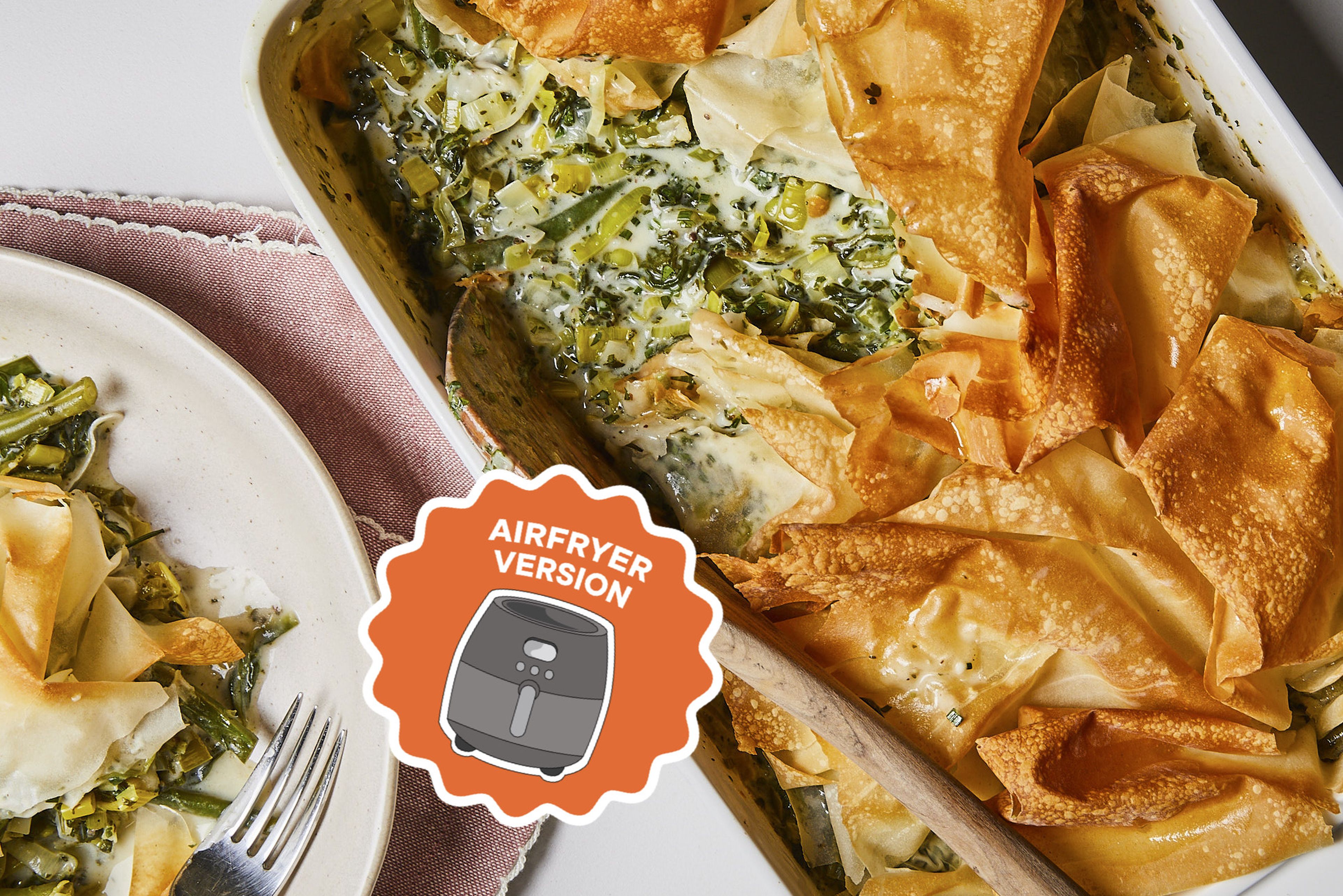 Crispy and springy air fryer spinach pie