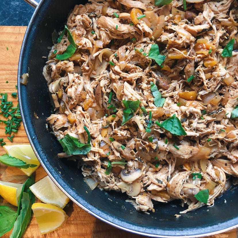 Lemon shredded chicken
