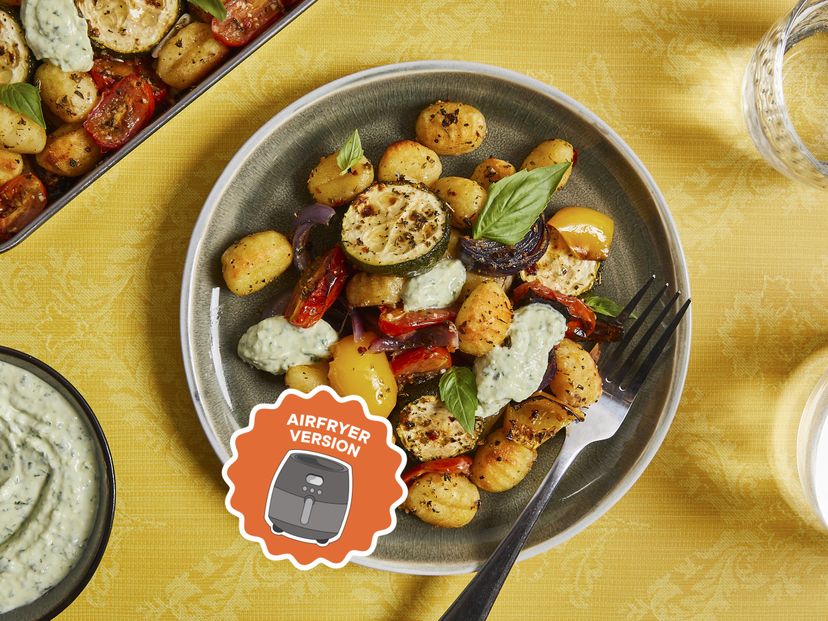 The best air fryer gnocchi and Mediterranean vegetable bake